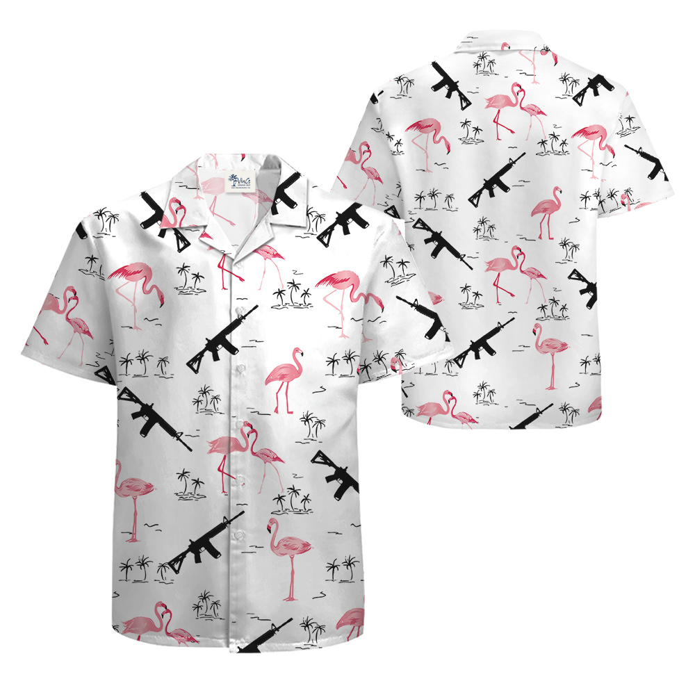 Tactical Gun Flamingo Aloha Shirt