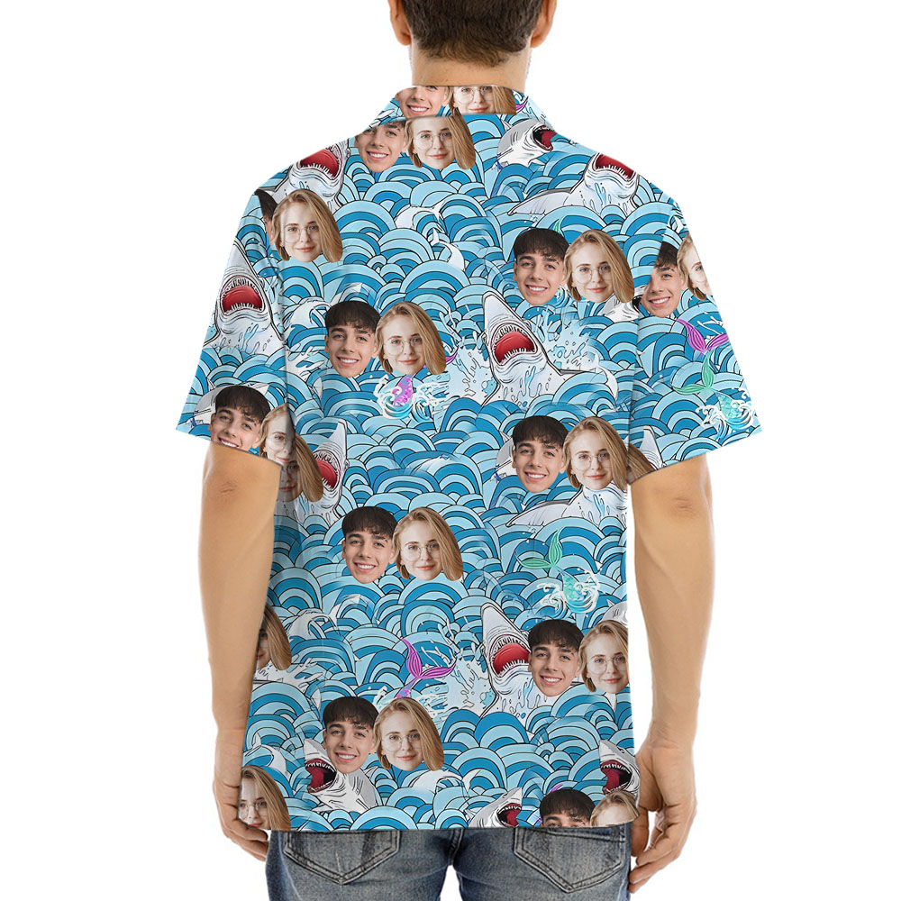 Shark Beach Hawaiian Shirt With Multiple Faces