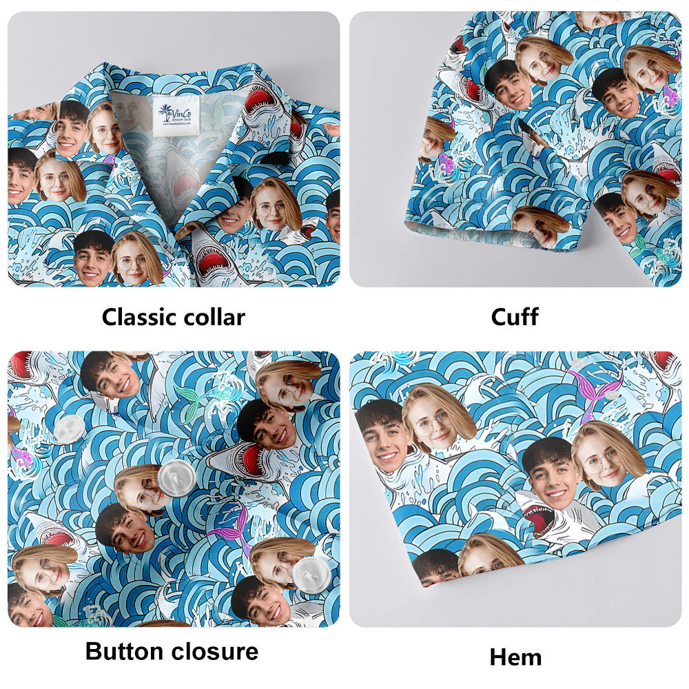 Shark Beach Hawaiian Shirt With Multiple Faces
