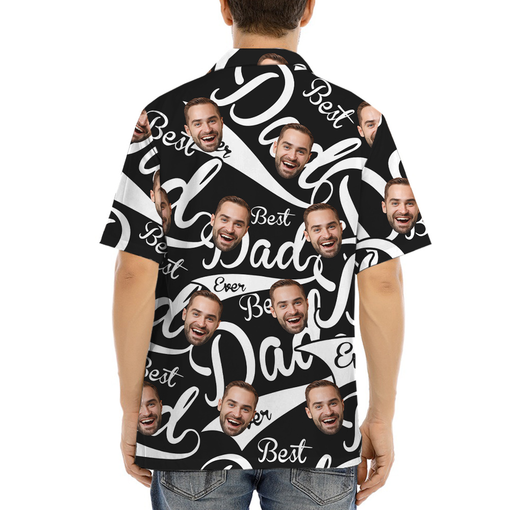 Funny Custom Face Best Dad Ever Hawaiian Button Up Shirt