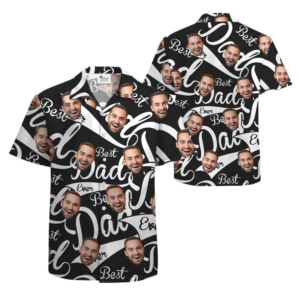 Funny Custom Face Best Dad Ever Hawaiian Button Up Shirt