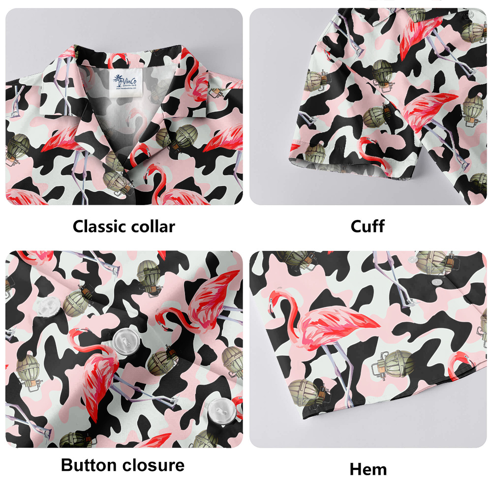 Grenade Flamingo Camouflage Hawaiian Shirt