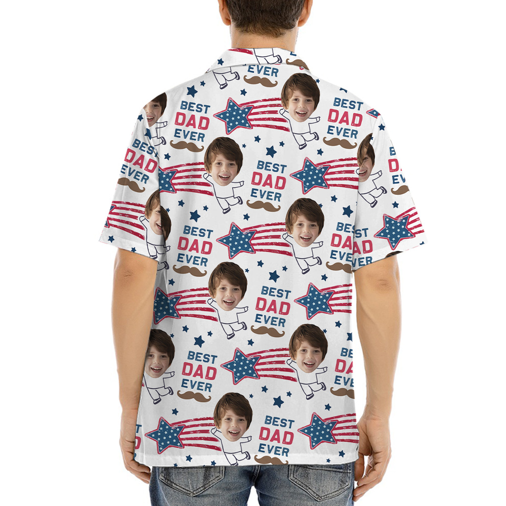 Funny Best Dad Ever Custom Kids Face Hawaiian Shirt
