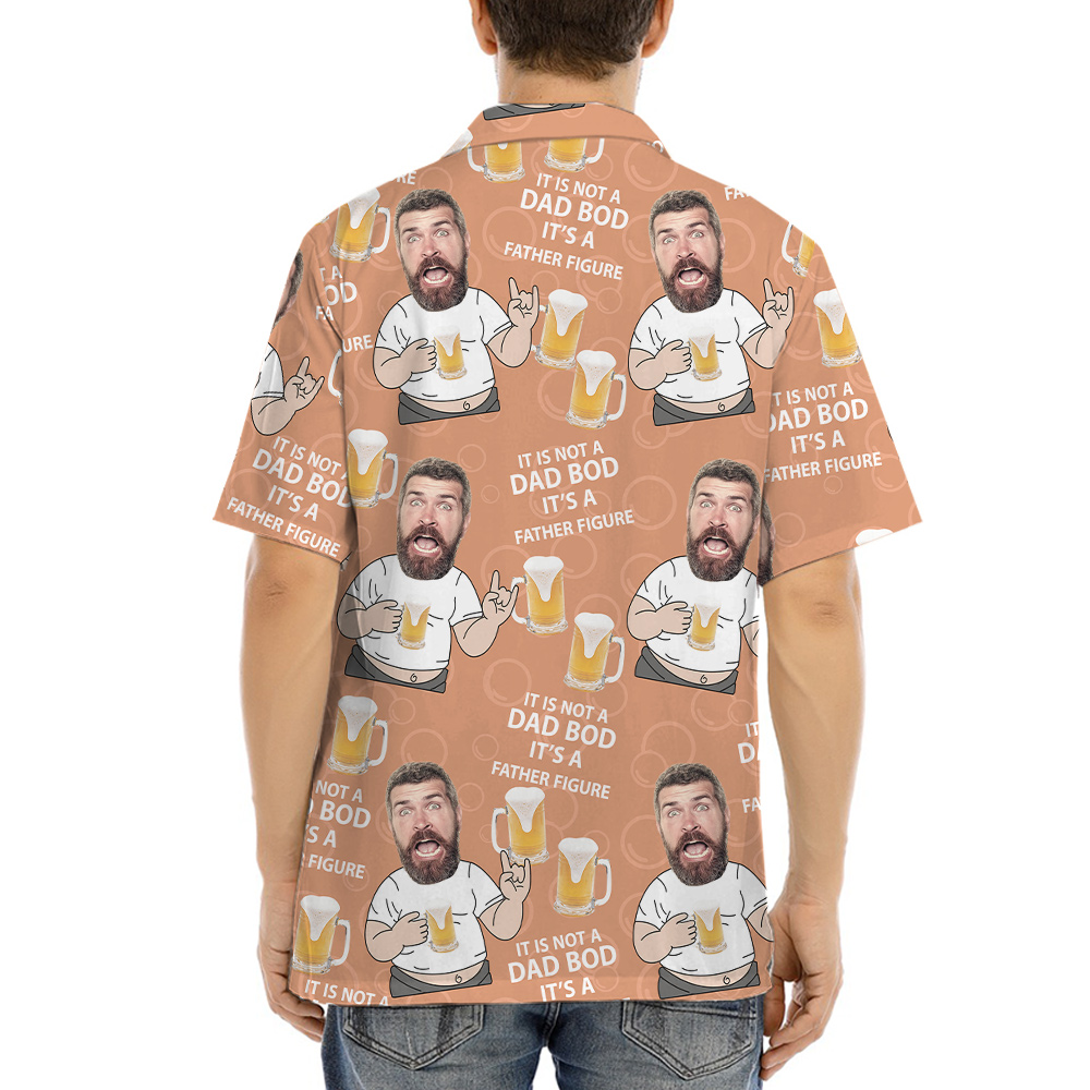 Funny Custom Face Dad Drinking Beer Hawaiian Shirt