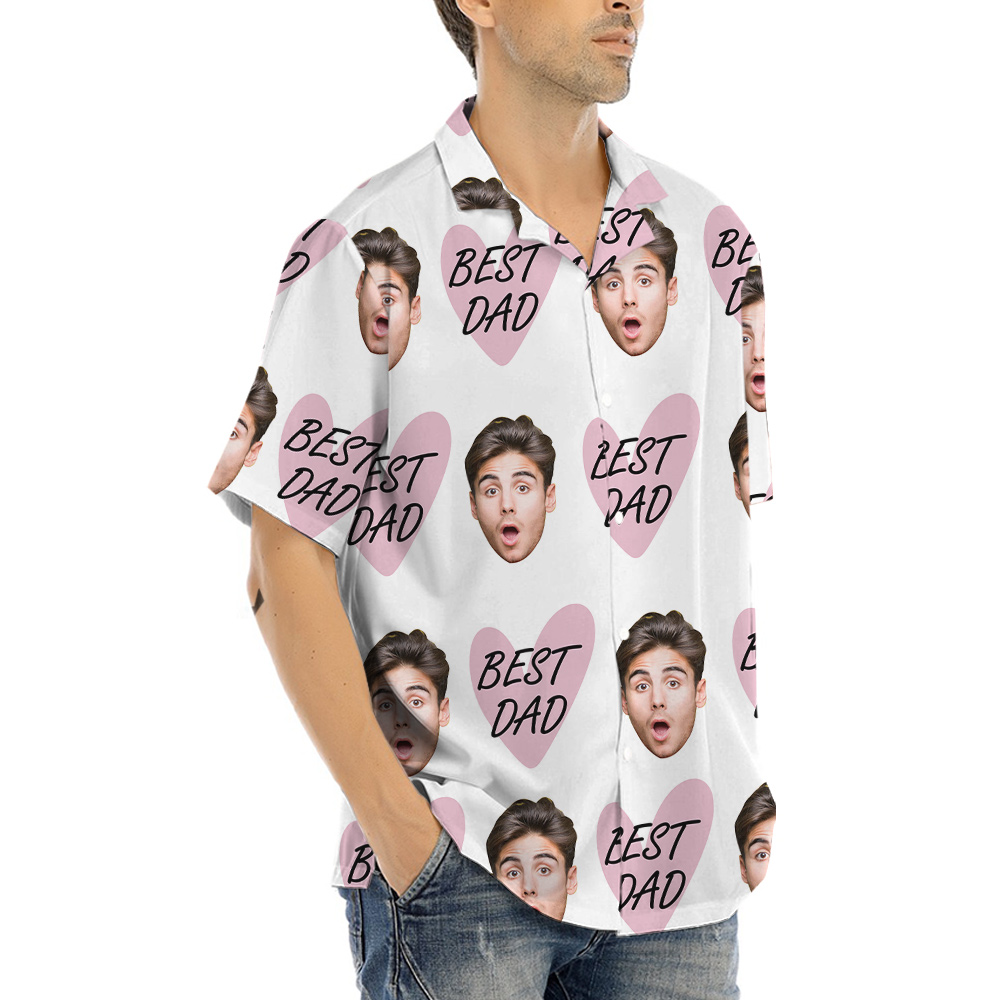 Custom Face Best Dad Aloha Shirt