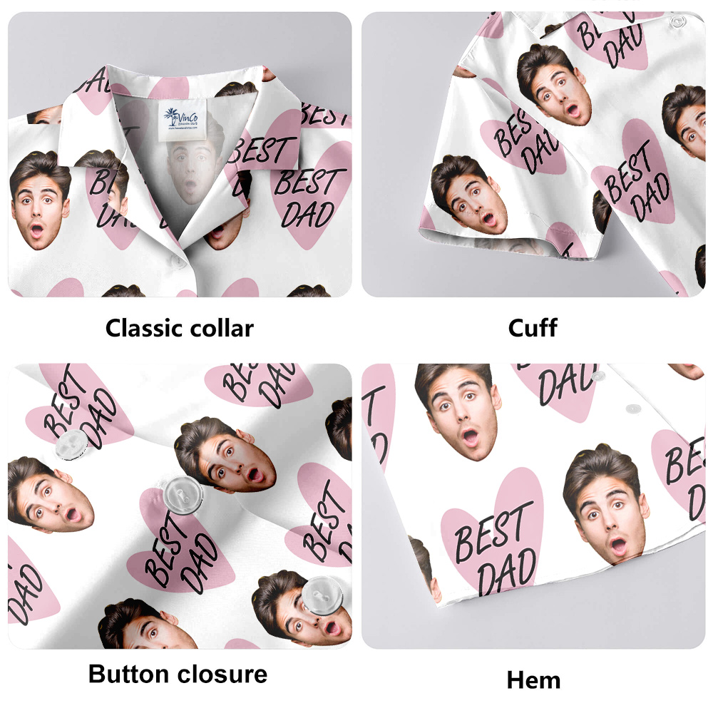 Custom Face Best Dad Aloha Shirt