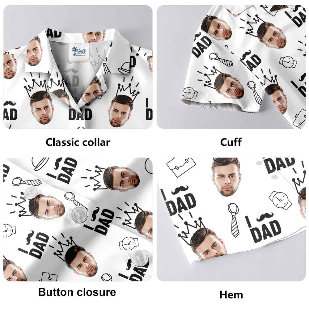 Father's Day Hawaiian Shirt With Custom Face
