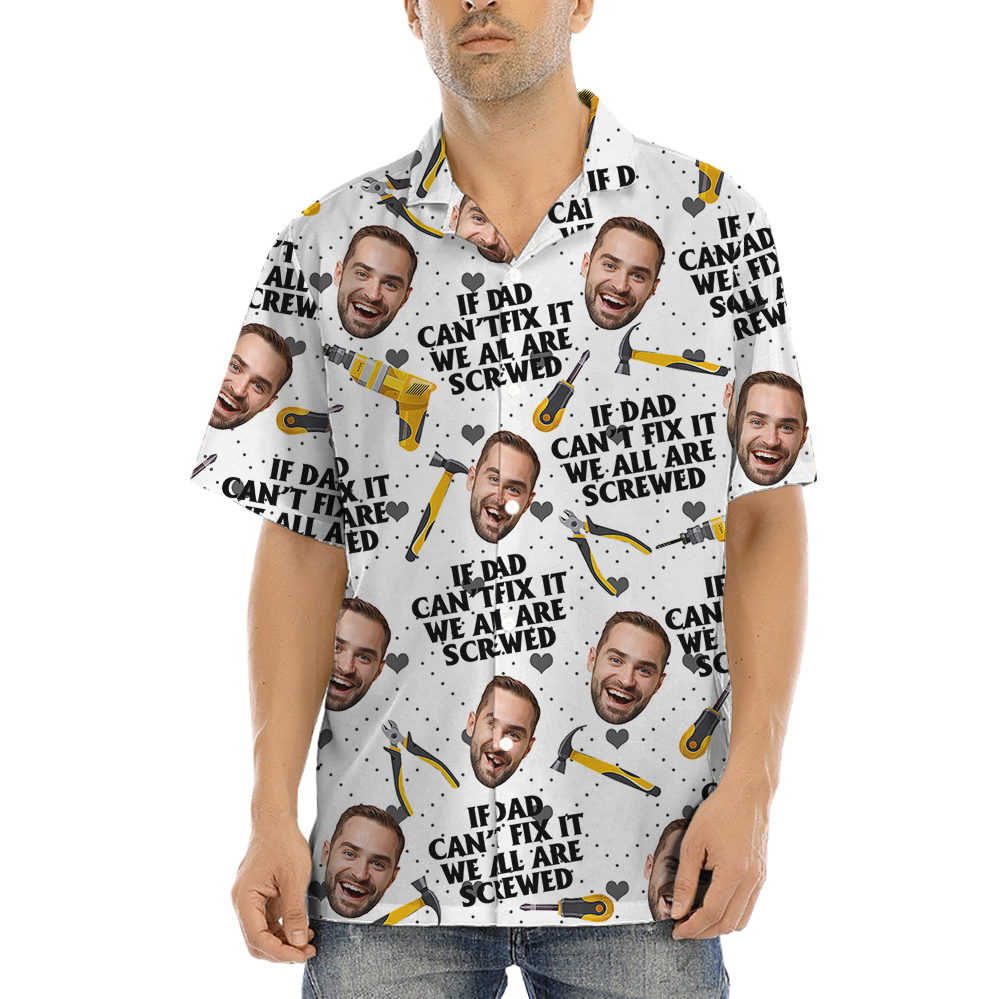 Funny Custom Dad's Face Hawaiian Shirt - variant image 1