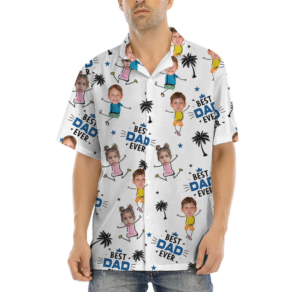 Best Dad Ever Custom Face Luau Shirt - variant image 1
