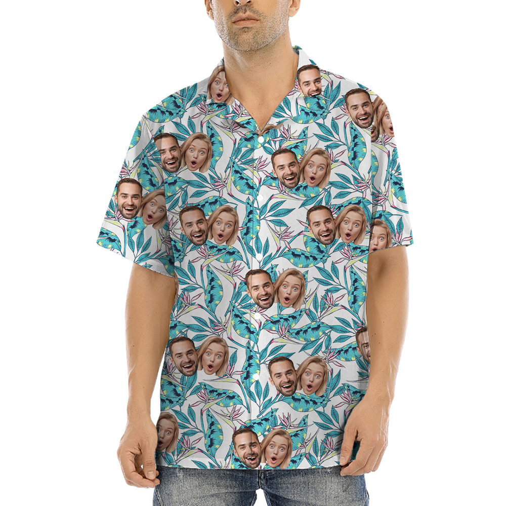 Tropical Custom Couple Faces Bula Shirts