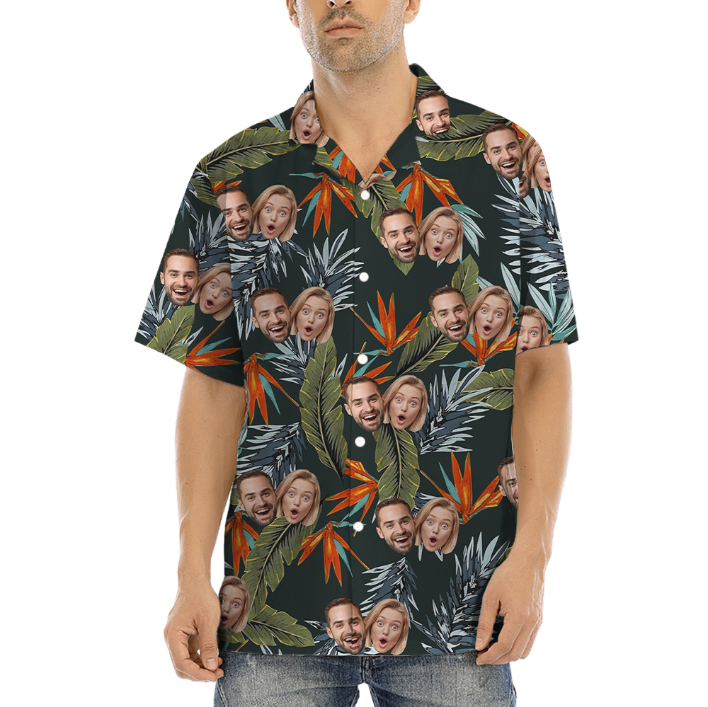 Tropical Custom Couple Faces Bula Shirts
