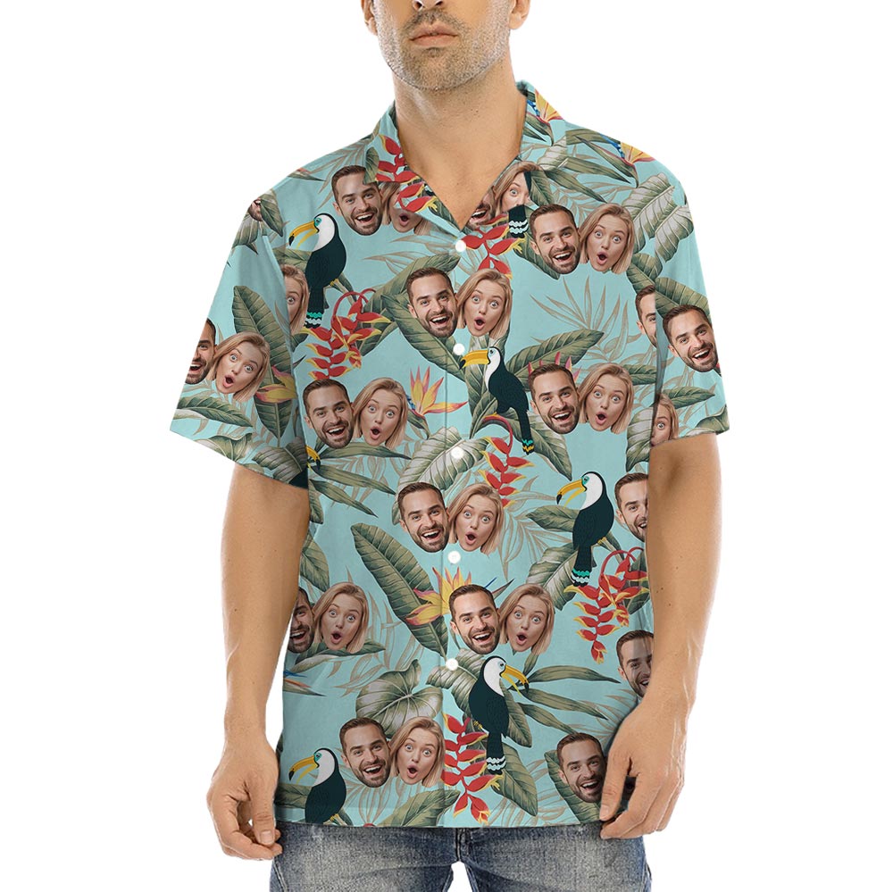 Blue Toucan Personalized Hawaiian Shirt With 2 Faces - variant image 1