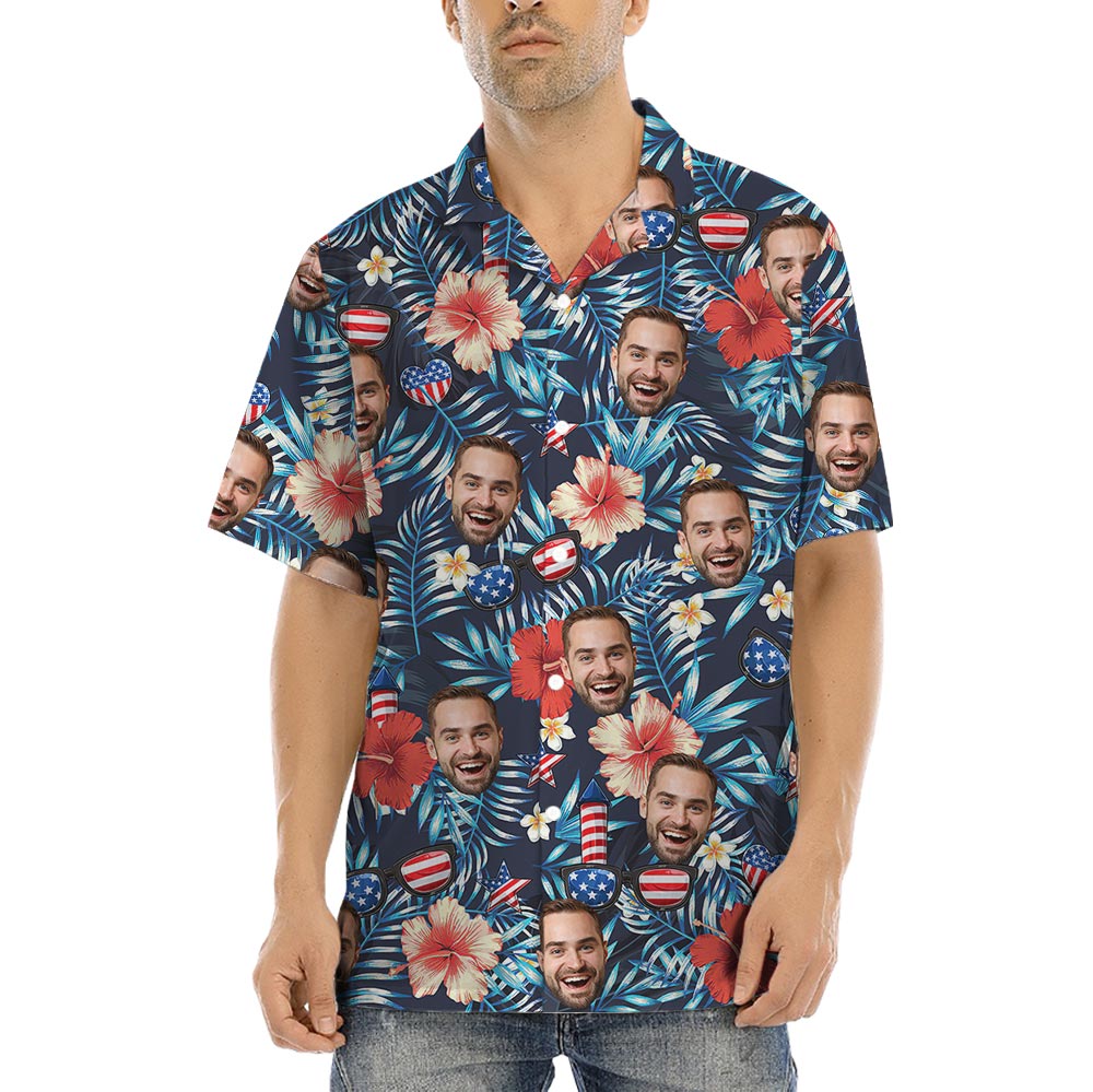 Patriotic Personalized Hawaiian Shirts With Preview - variant image 1