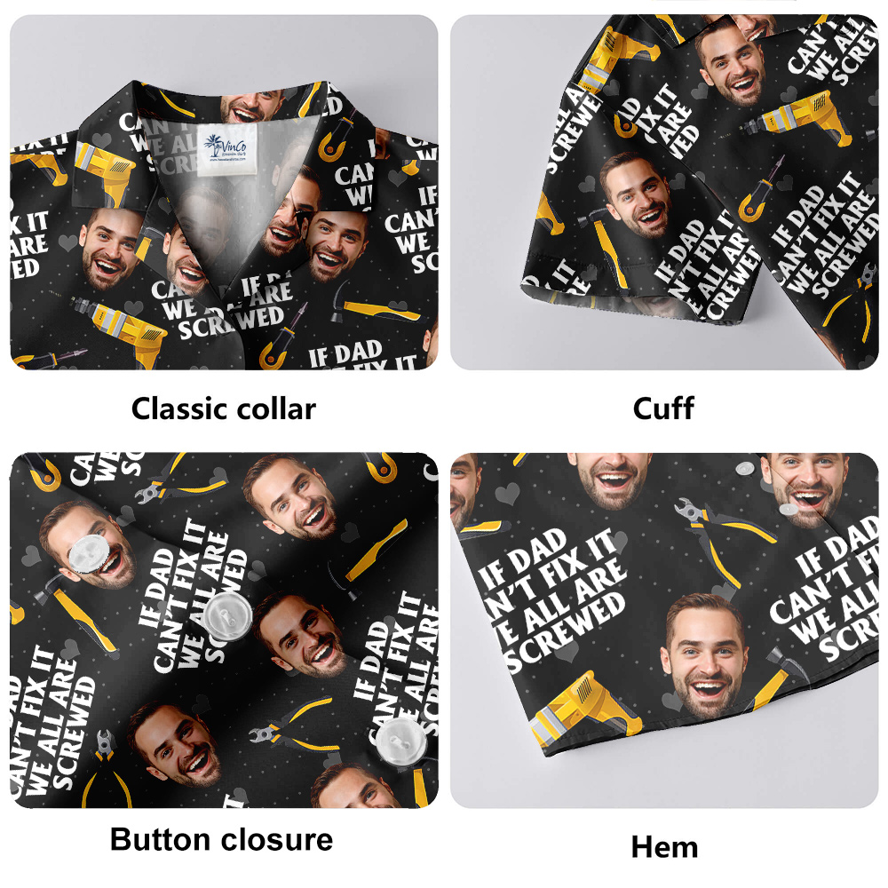 Father's Day Gift Ideas Custom Face Hawaiian Shirt