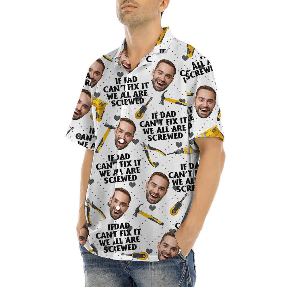 Funny Custom Dad's Face Hawaiian Shirt