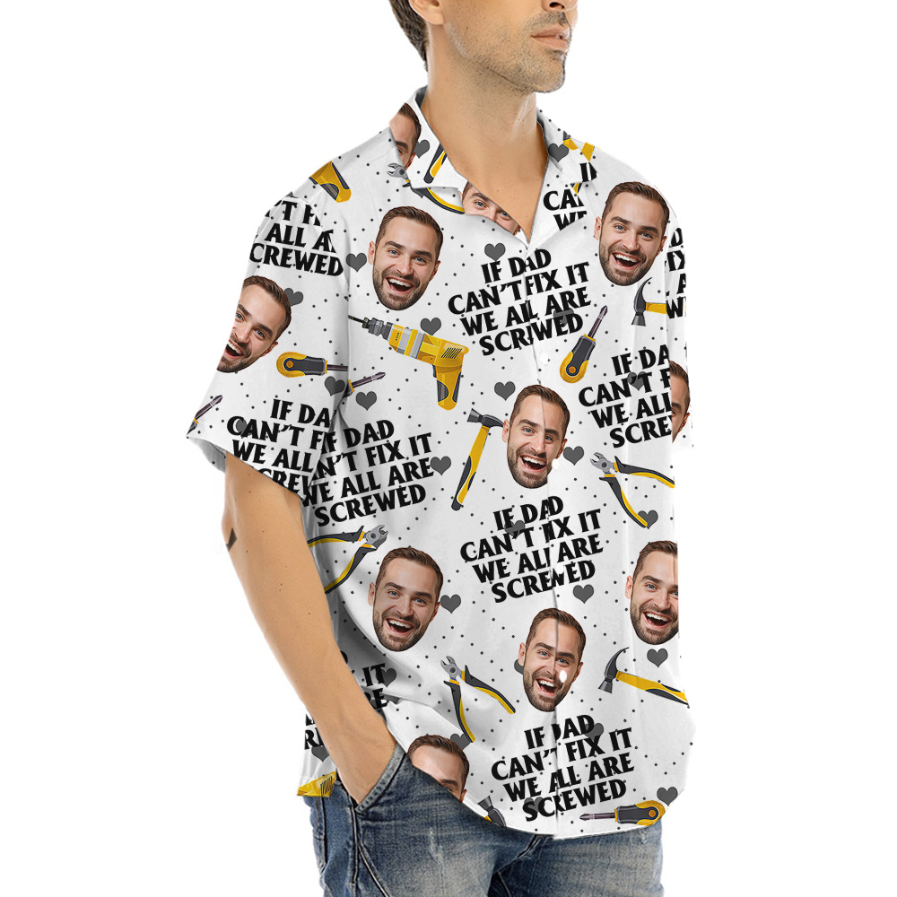 Funny Custom Dad's Face Hawaiian Shirt
