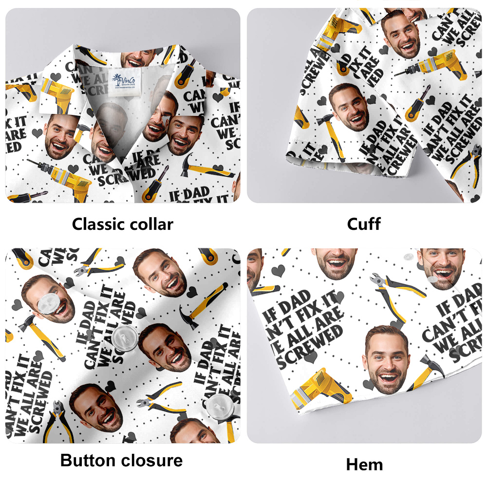 Funny Custom Dad's Face Hawaiian Shirt