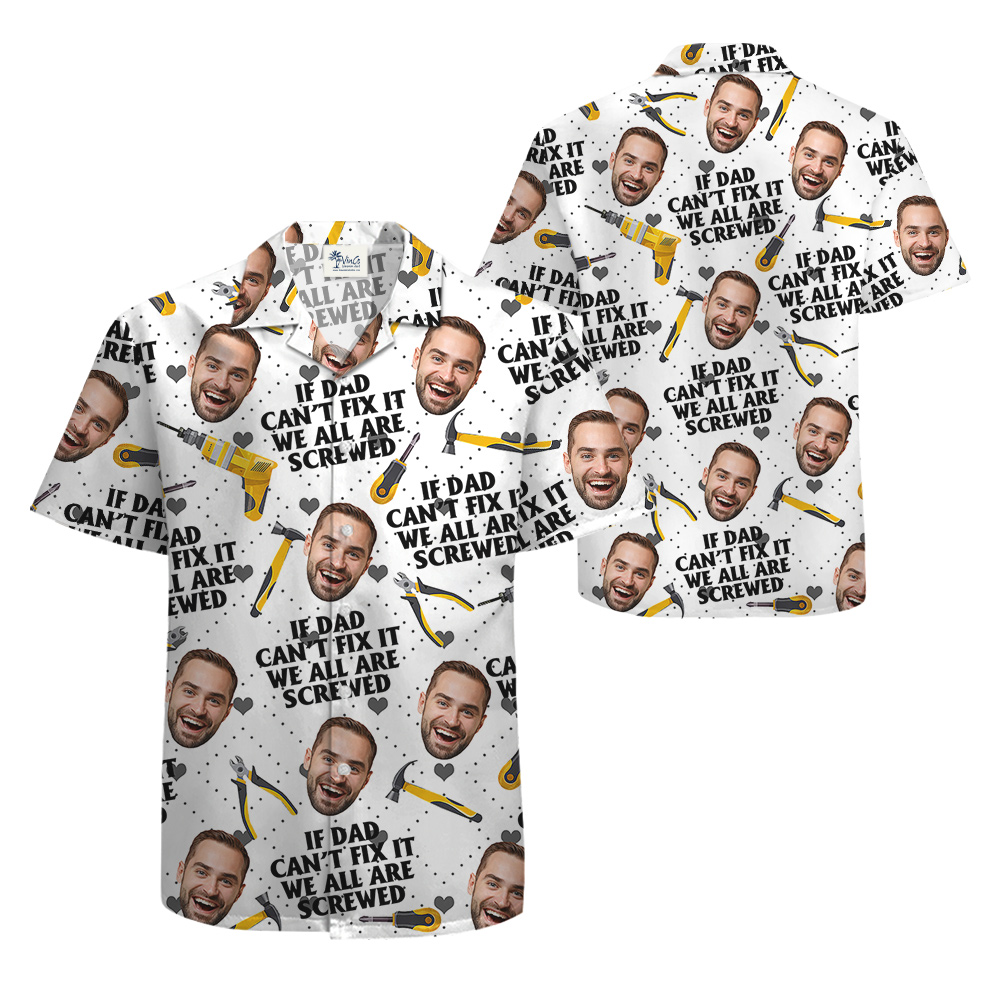 Funny Custom Dad's Face Hawaiian Shirt