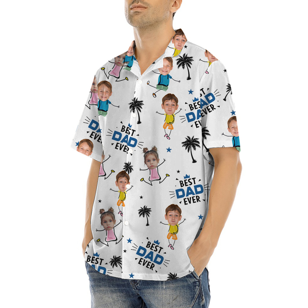 Best Dad Ever Custom Face Luau Shirt