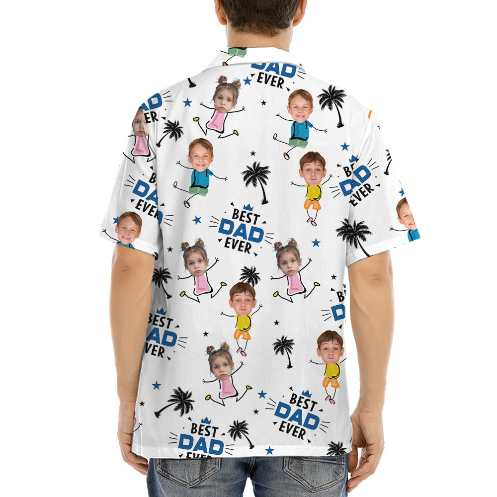Best Dad Ever Custom Face Luau Shirt