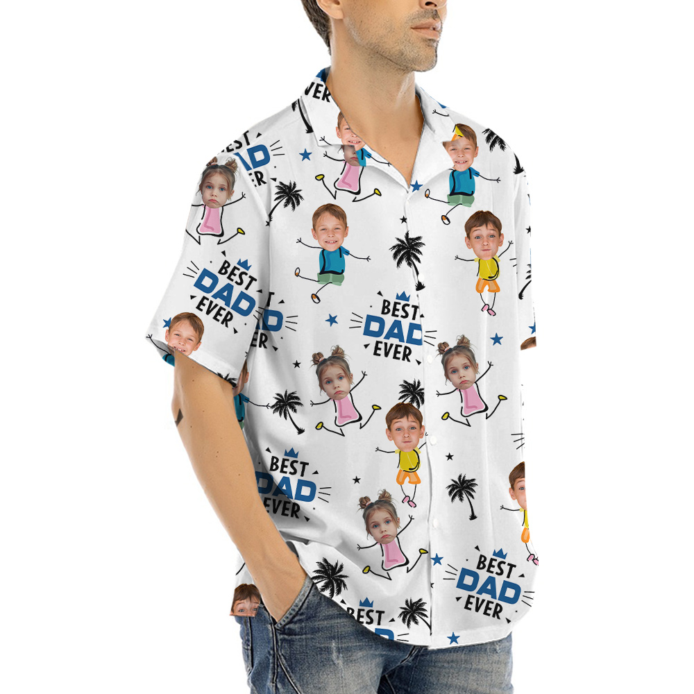Best Dad Ever Custom Face Luau Shirt