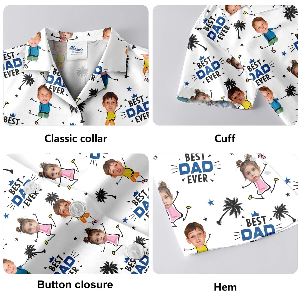 Best Dad Ever Custom Face Luau Shirt