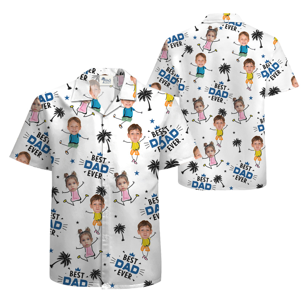 Best Dad Ever Custom Face Luau Shirt
