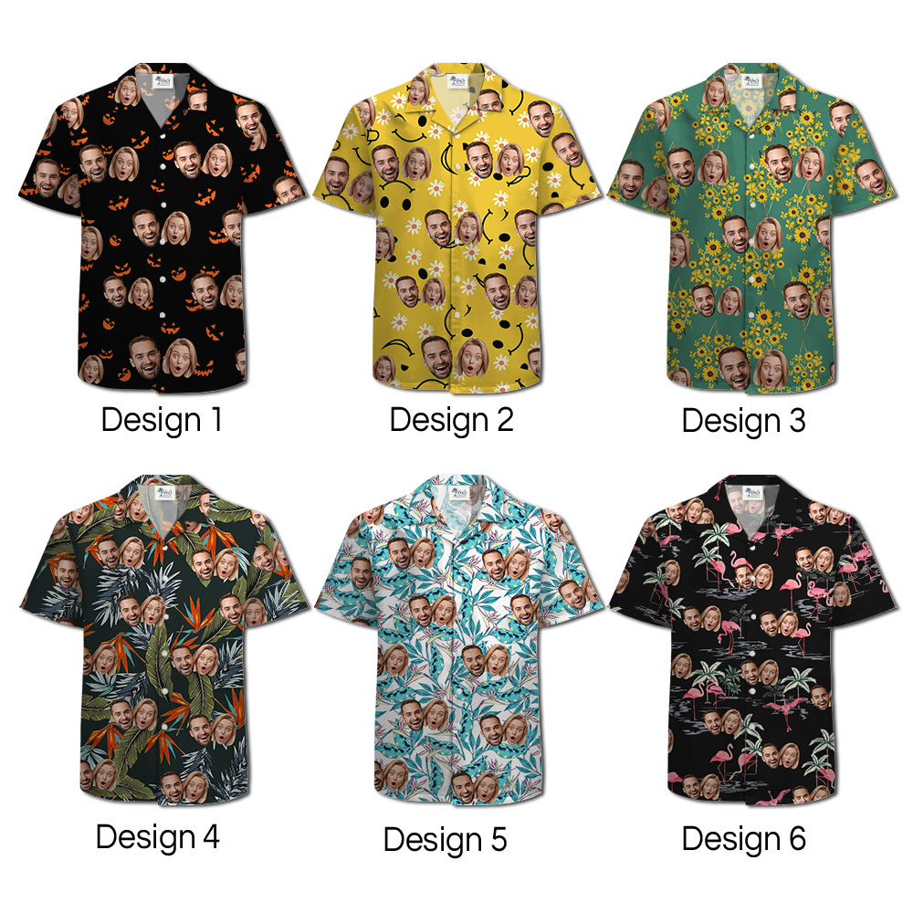 Tropical Custom Couple Faces Bula Shirts