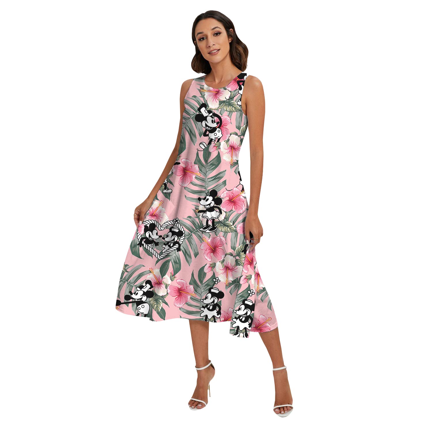 Steamboat Willie Mickey Minnie Matching Tropical Outfits For Family