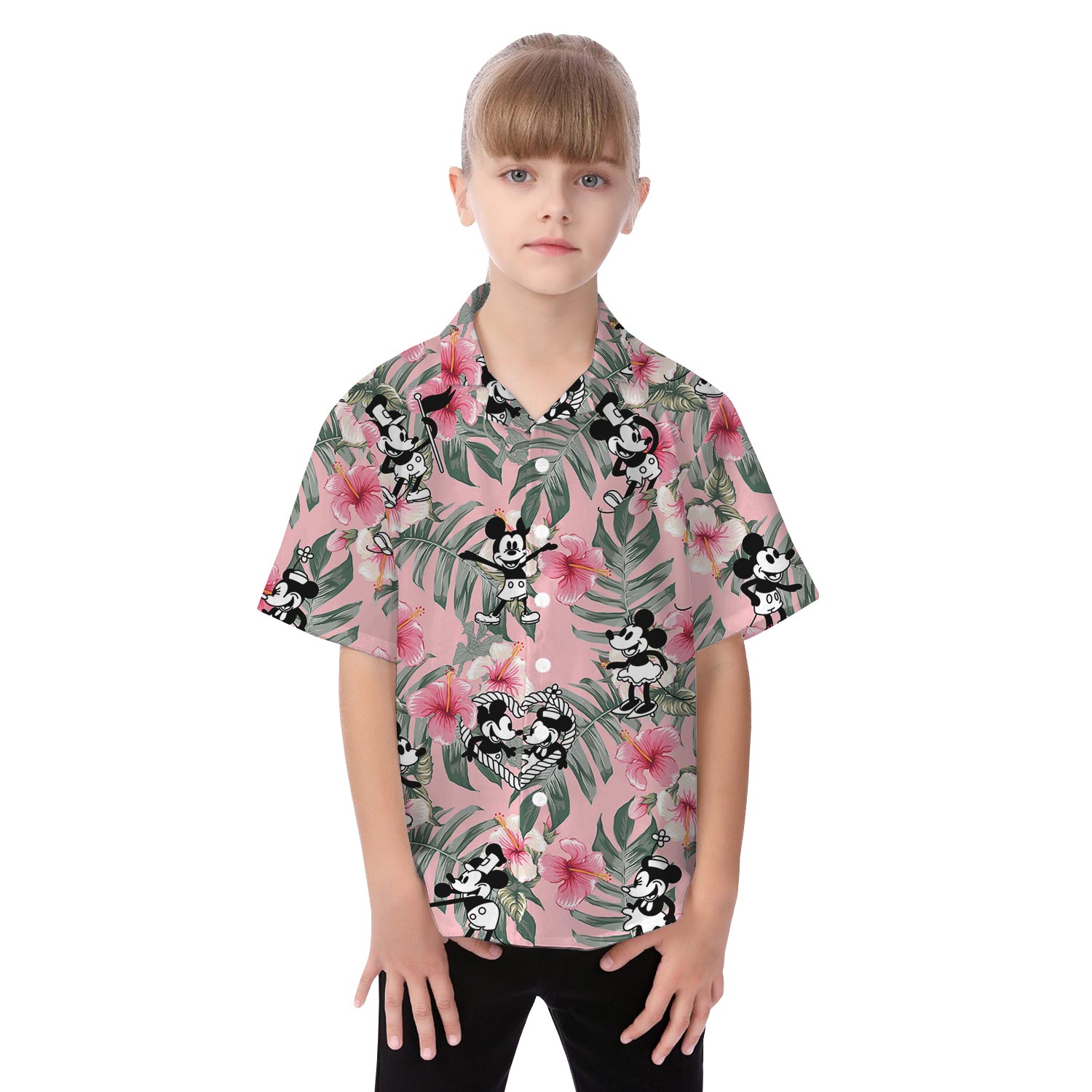 Steamboat Willie Mickey Minnie Matching Tropical Outfits For Family
