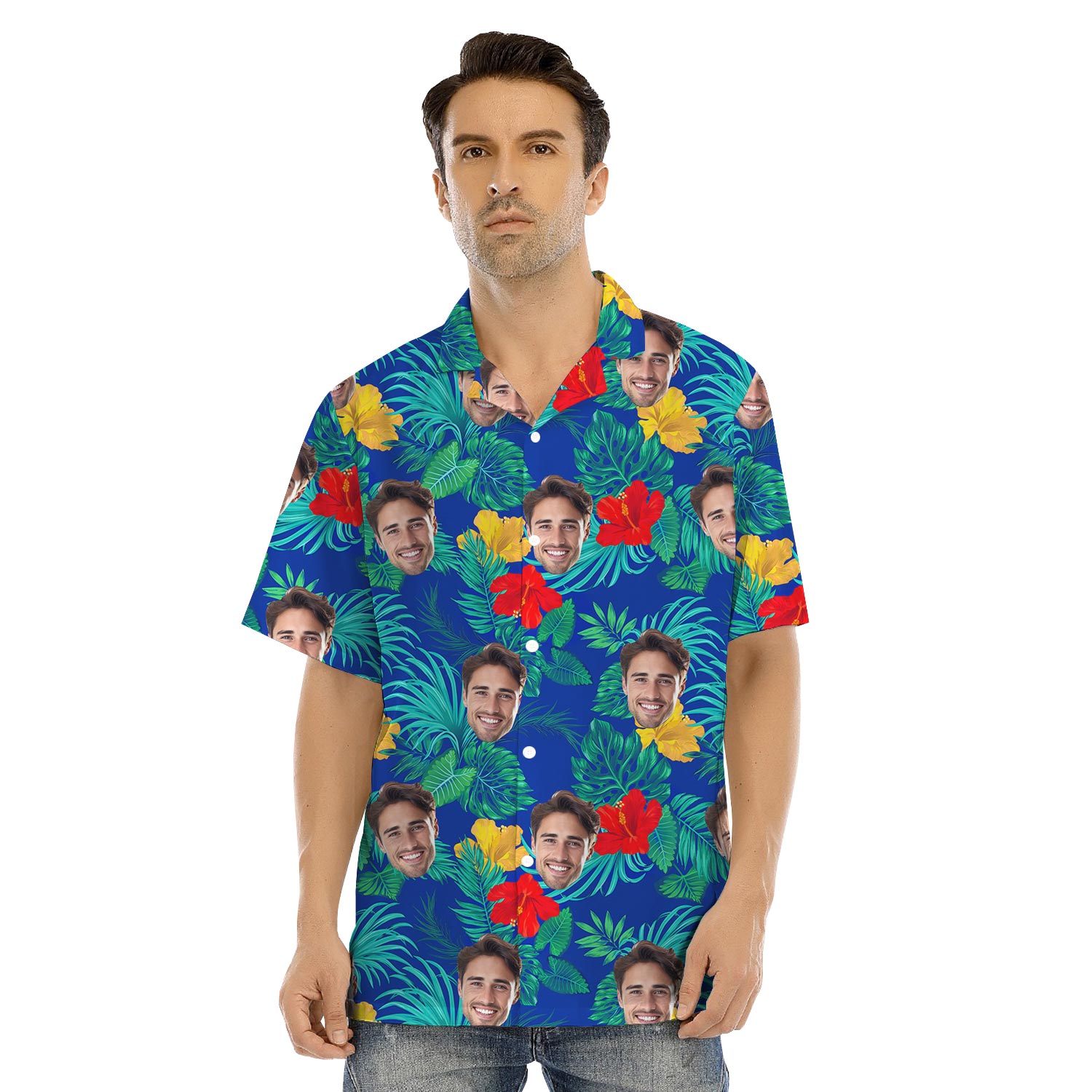 Hibiscus Tropical Family Matching Hawaiian With Custom Face