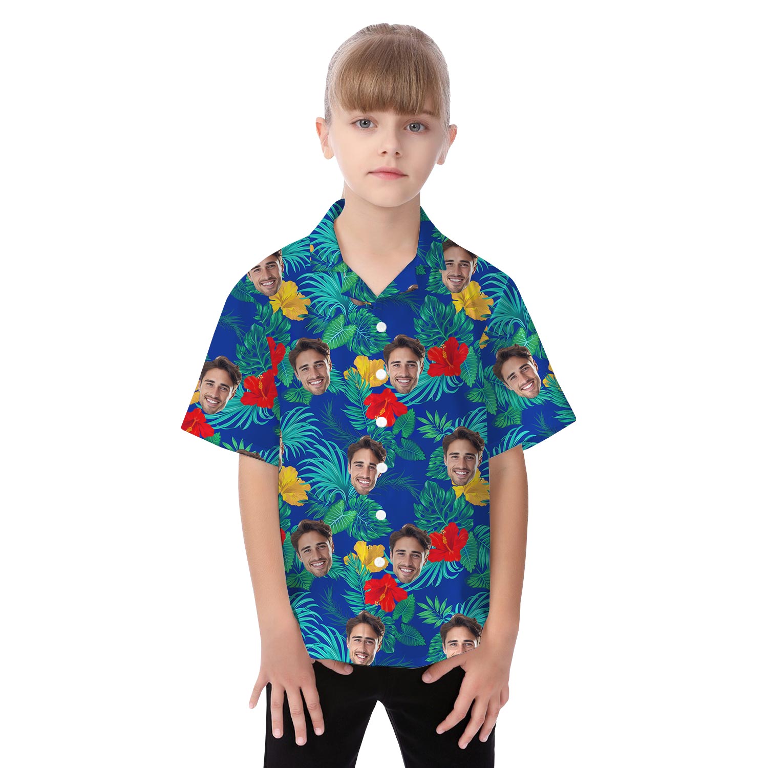 Hibiscus Tropical Family Matching Hawaiian With Custom Face