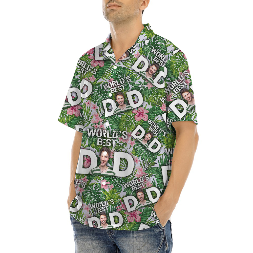 World's Best Dad Custom Face Tropical Hawaiian Shirt