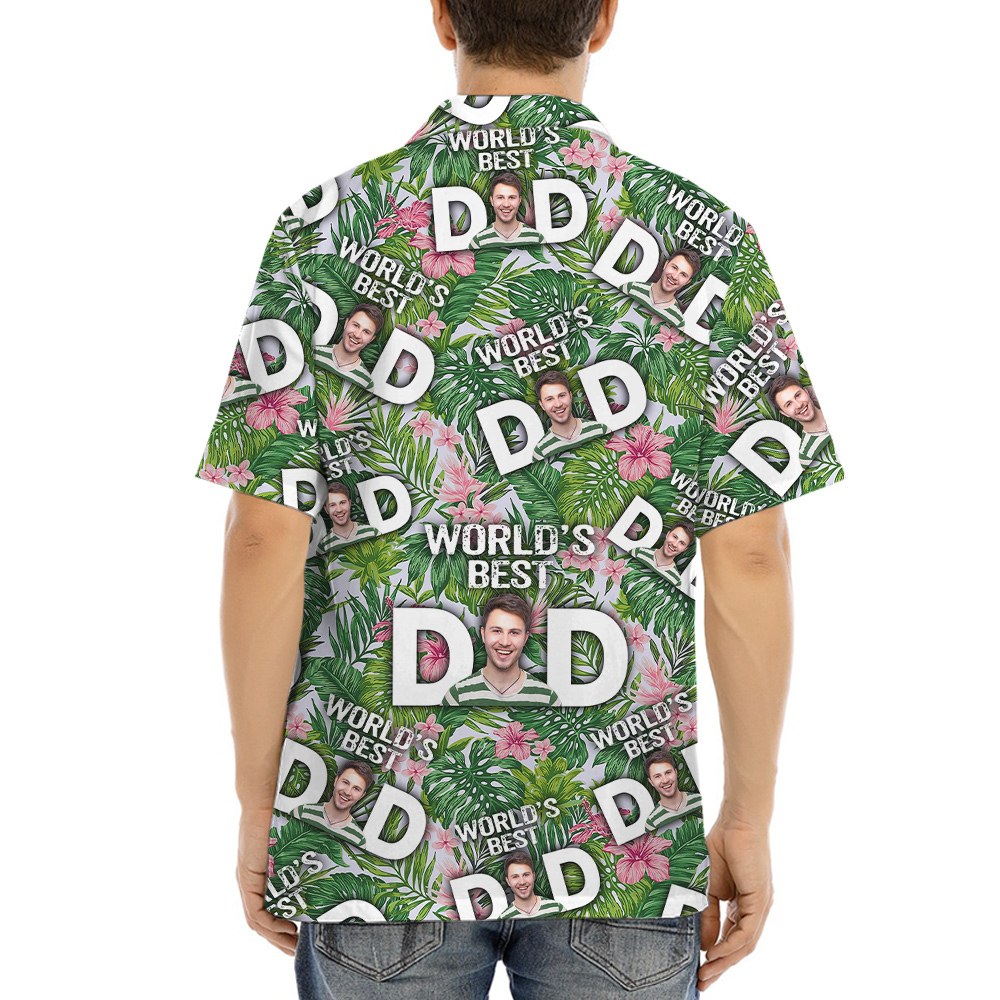 World's Best Dad Custom Face Tropical Hawaiian Shirt