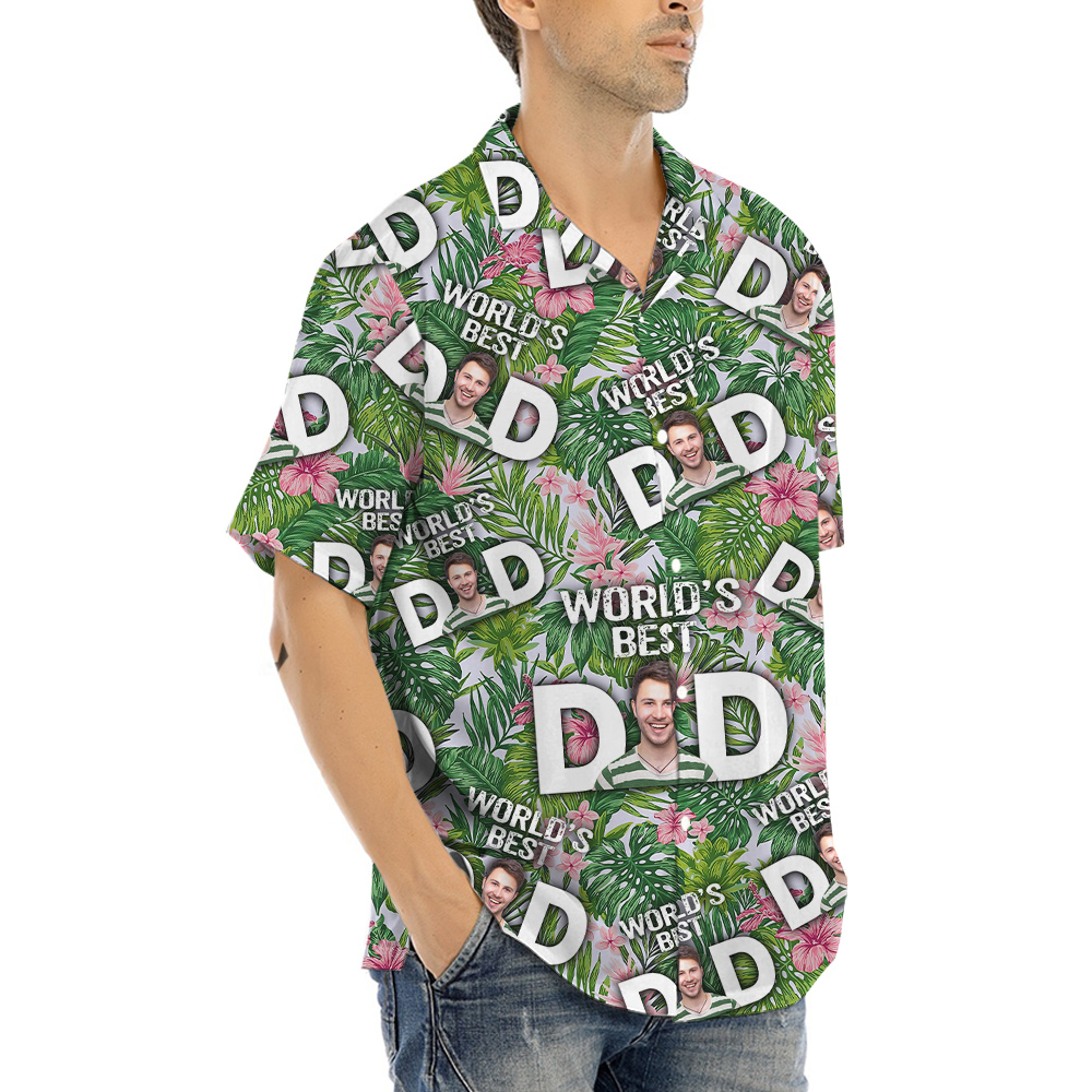 World's Best Dad Custom Face Tropical Hawaiian Shirt