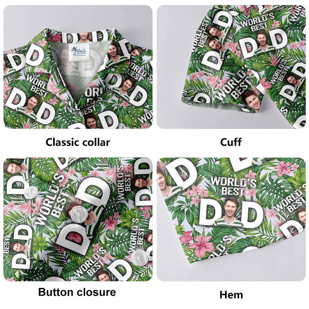 World's Best Dad Custom Face Tropical Hawaiian Shirt