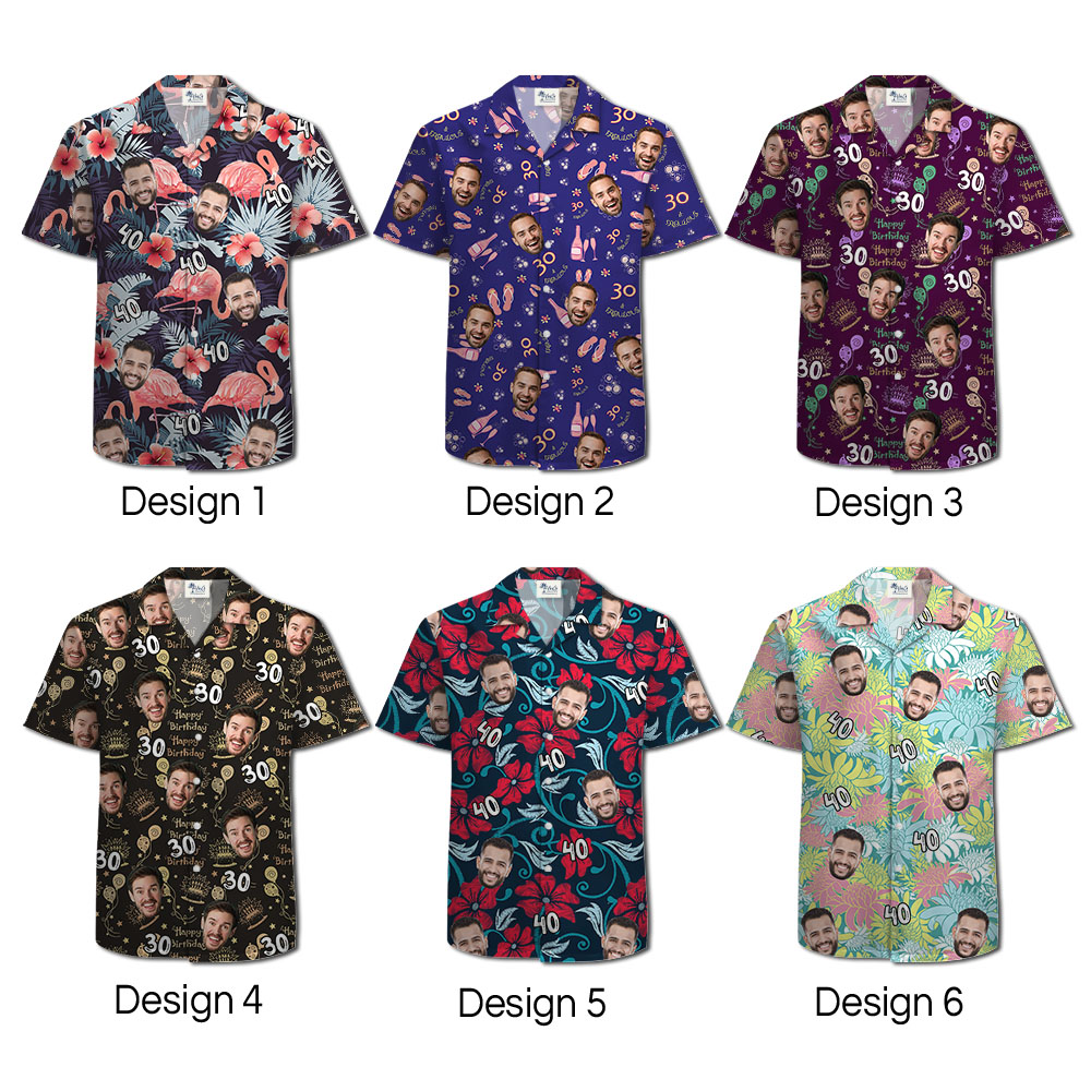 Custom Face And Age Bula Button Up Shirts