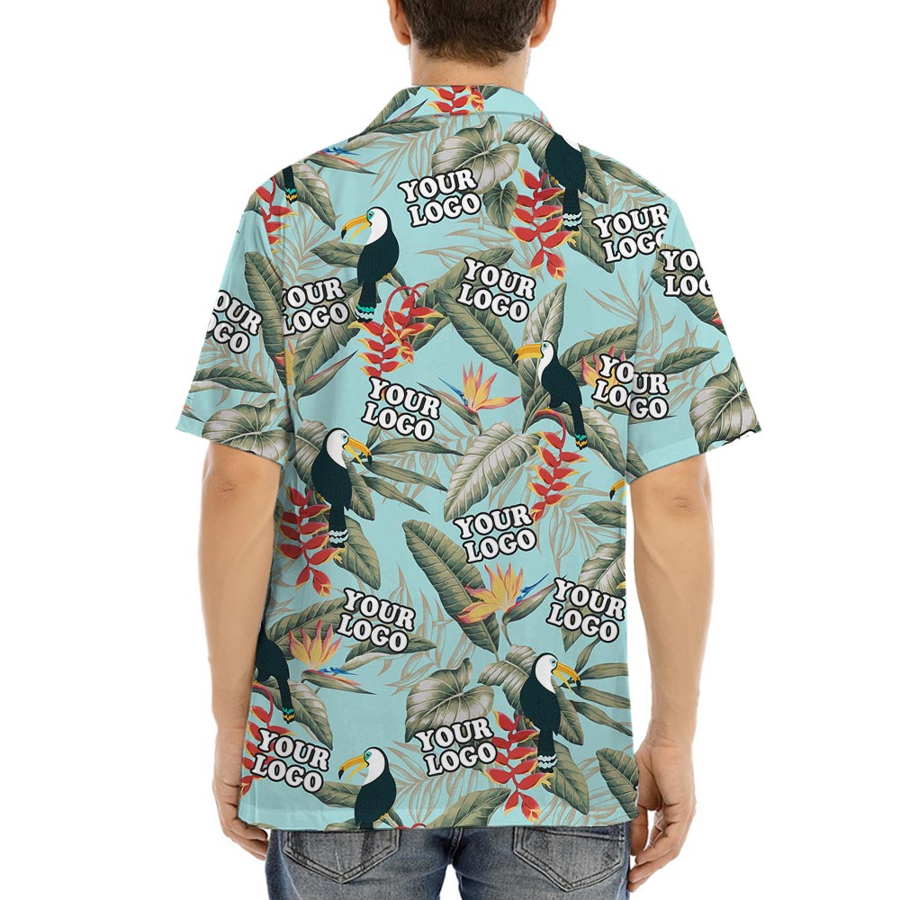 Toucan Blue Custom Logo Aloha Shirt For Men