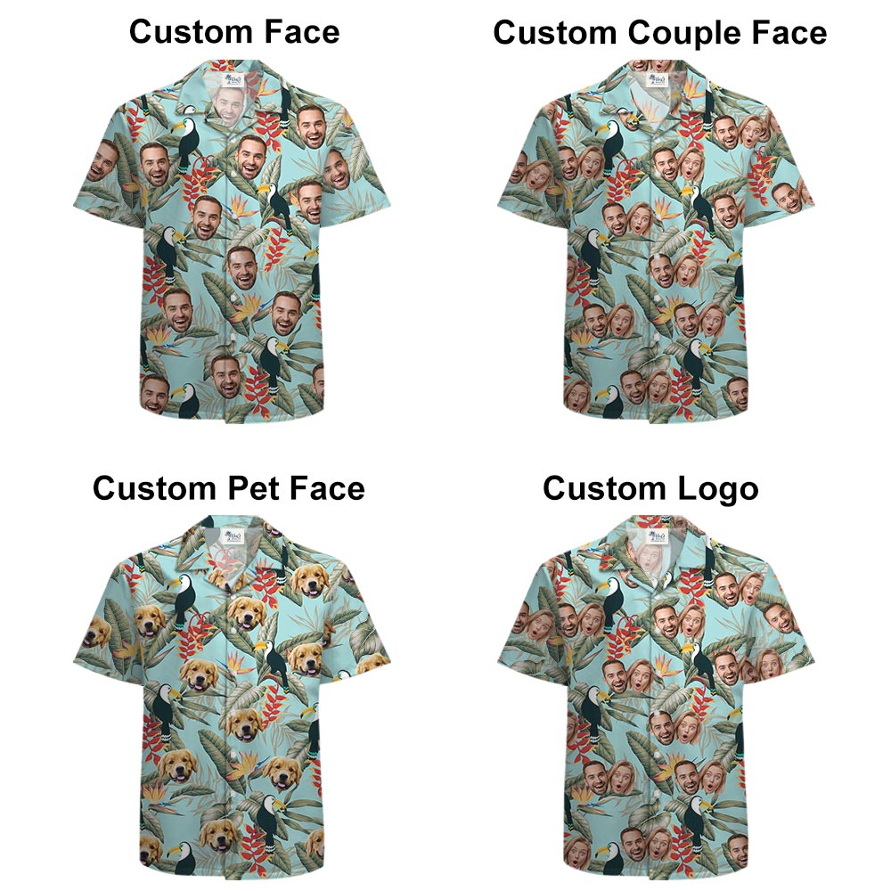 Blue Toucan Personalized Hawaiian Shirt With 2 Faces