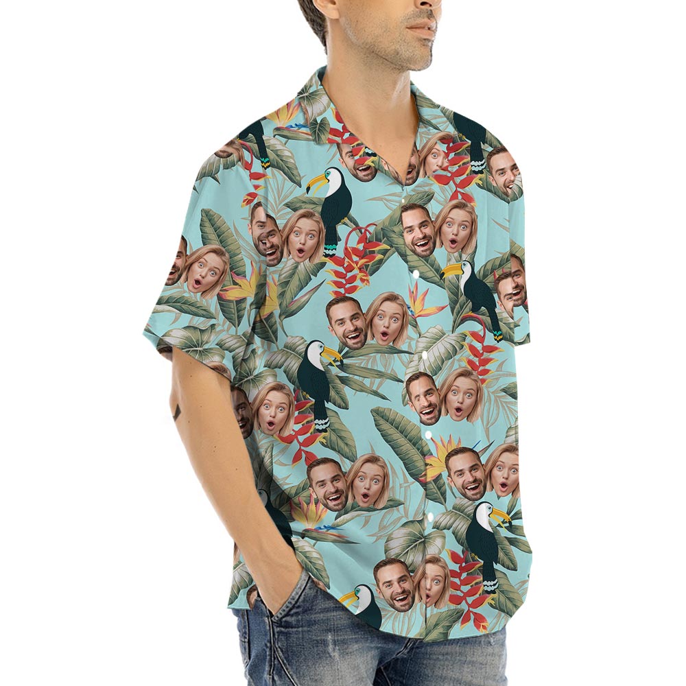Blue Toucan Personalized Hawaiian Shirt With 2 Faces