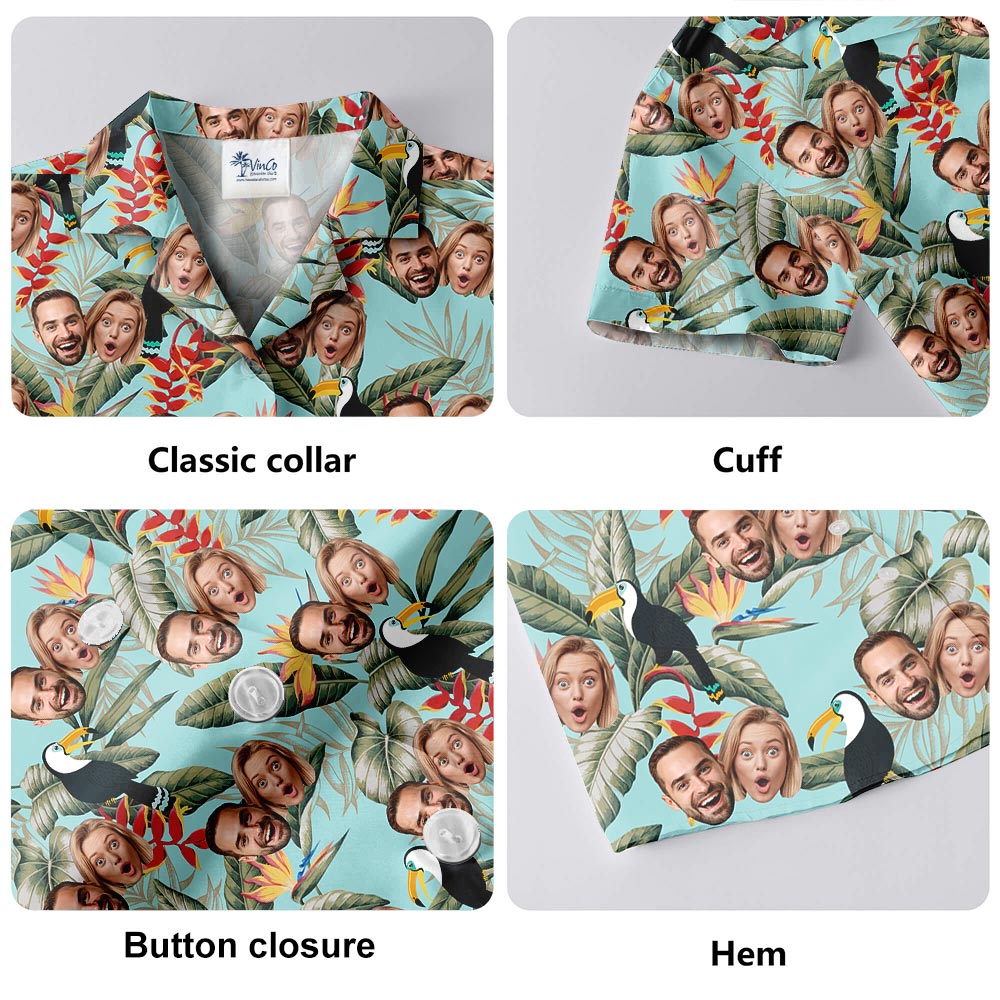Blue Toucan Personalized Hawaiian Shirt With 2 Faces