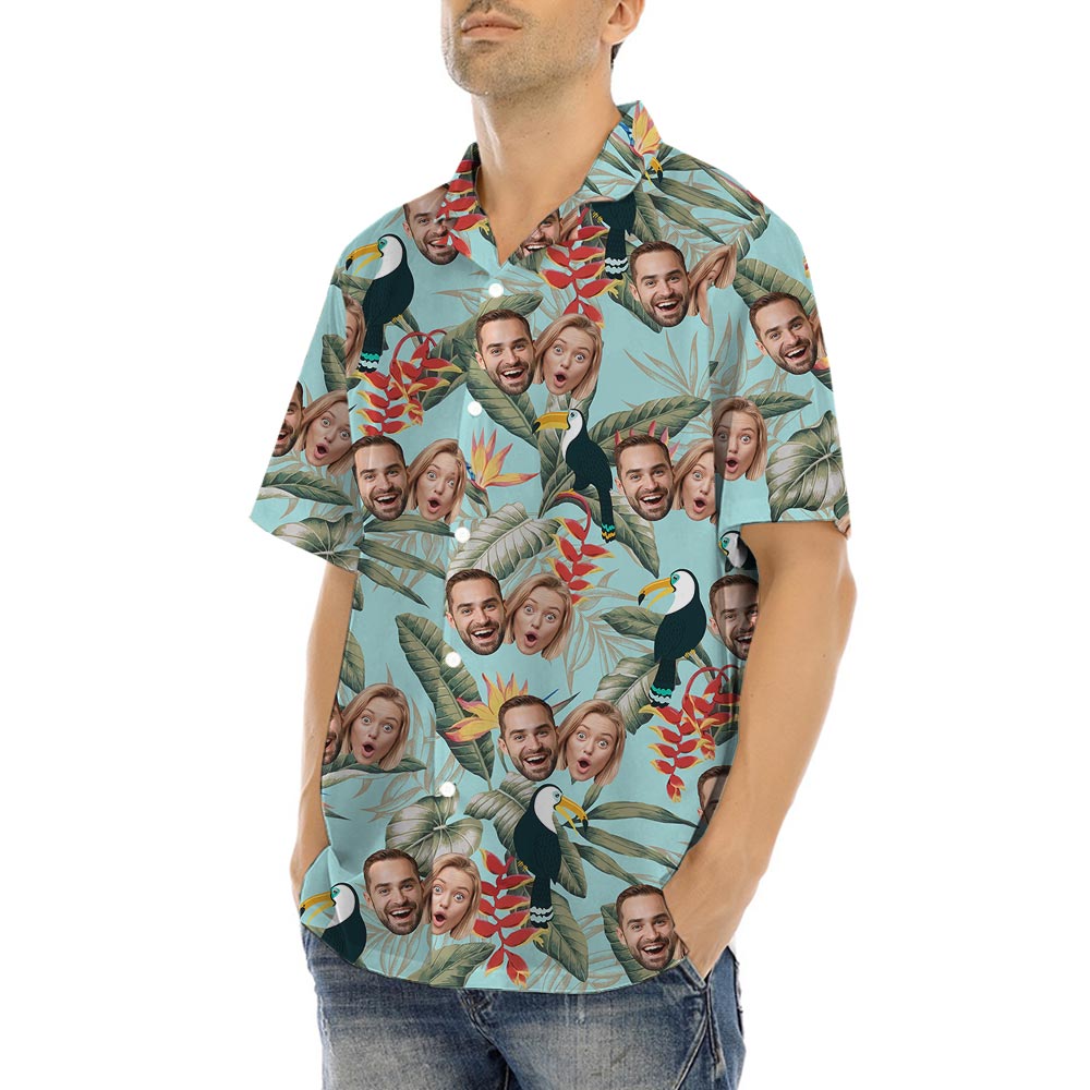 Blue Toucan Personalized Hawaiian Shirt With 2 Faces