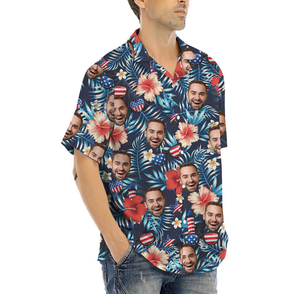 Patriotic Personalized Hawaiian Shirts With Preview