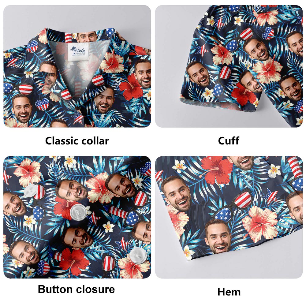 Patriotic Personalized Hawaiian Shirts With Preview