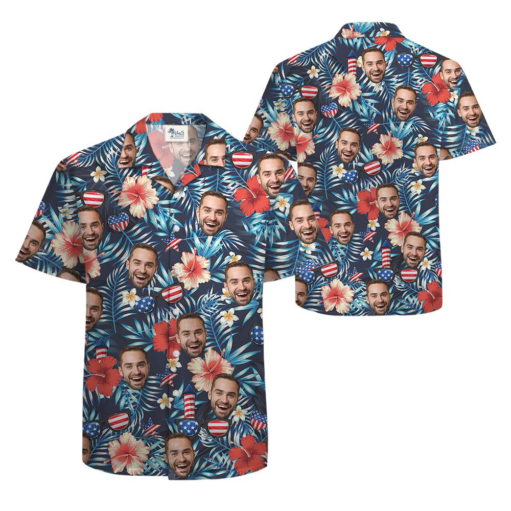Patriotic Personalized Hawaiian Shirts With Preview