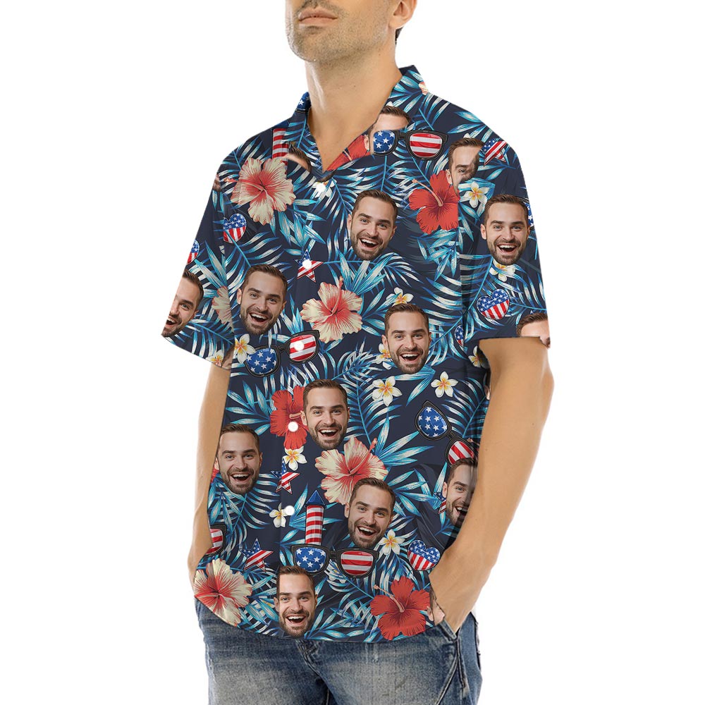 Patriotic Personalized Hawaiian Shirts With Preview