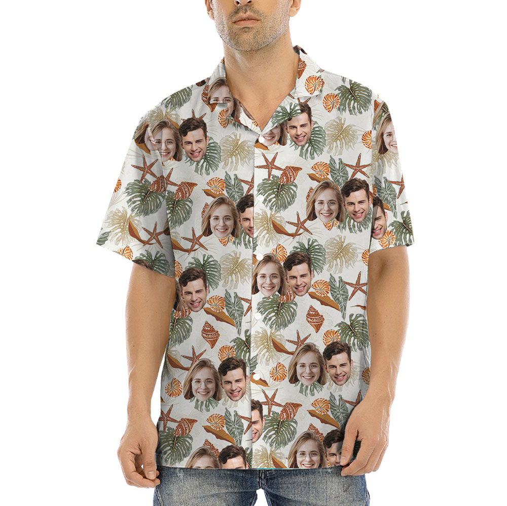 Custom Face Sea Animal Hawaiian Shirt For Men - variant image 1
