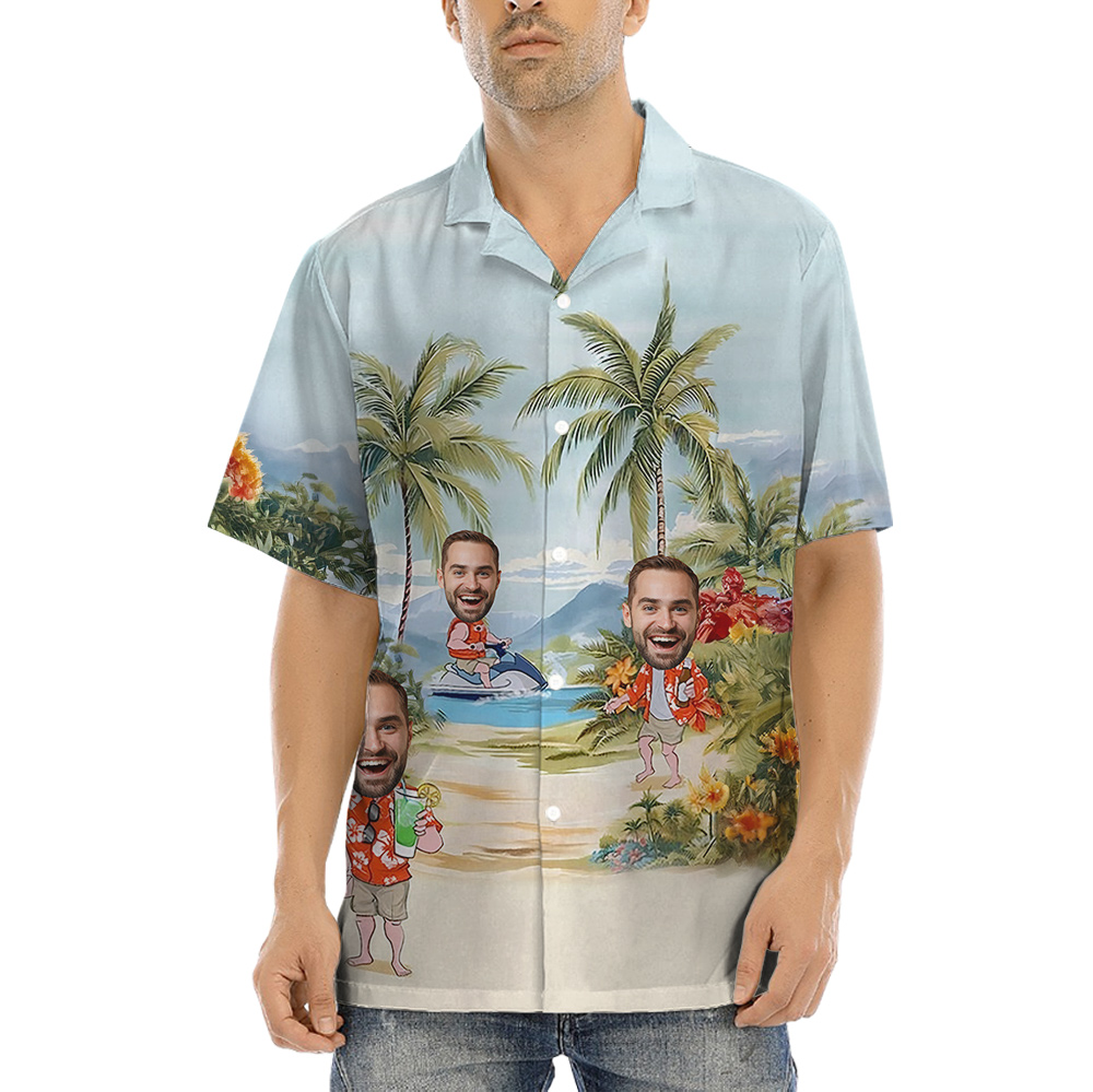 Funny Personalized Hawaiian Button Up Shirts For Men - variant image 1