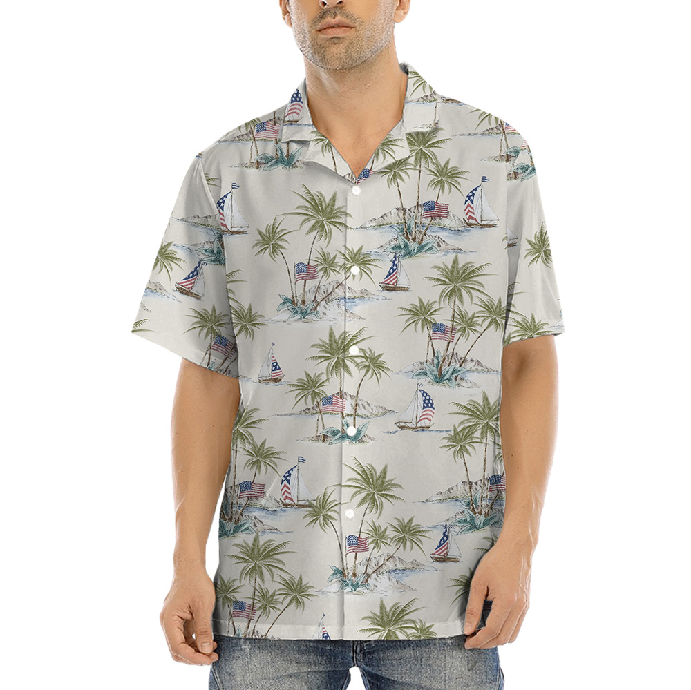 4th of July American Hawaiian Shirts