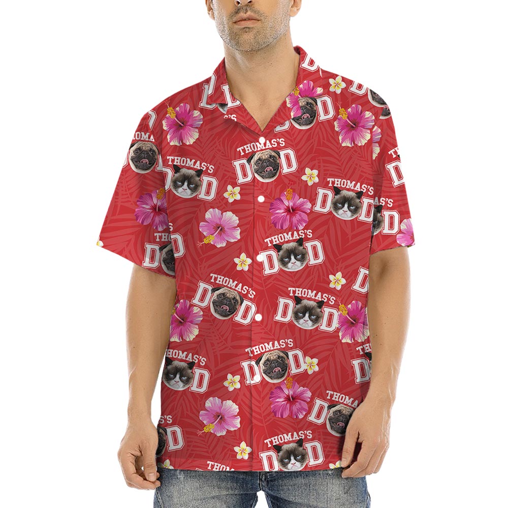 Best Dad Ever Hawaiian Shirt With Dog Face And Name - variant image 1